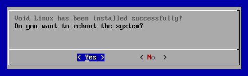 Void Linux has been installed successfully